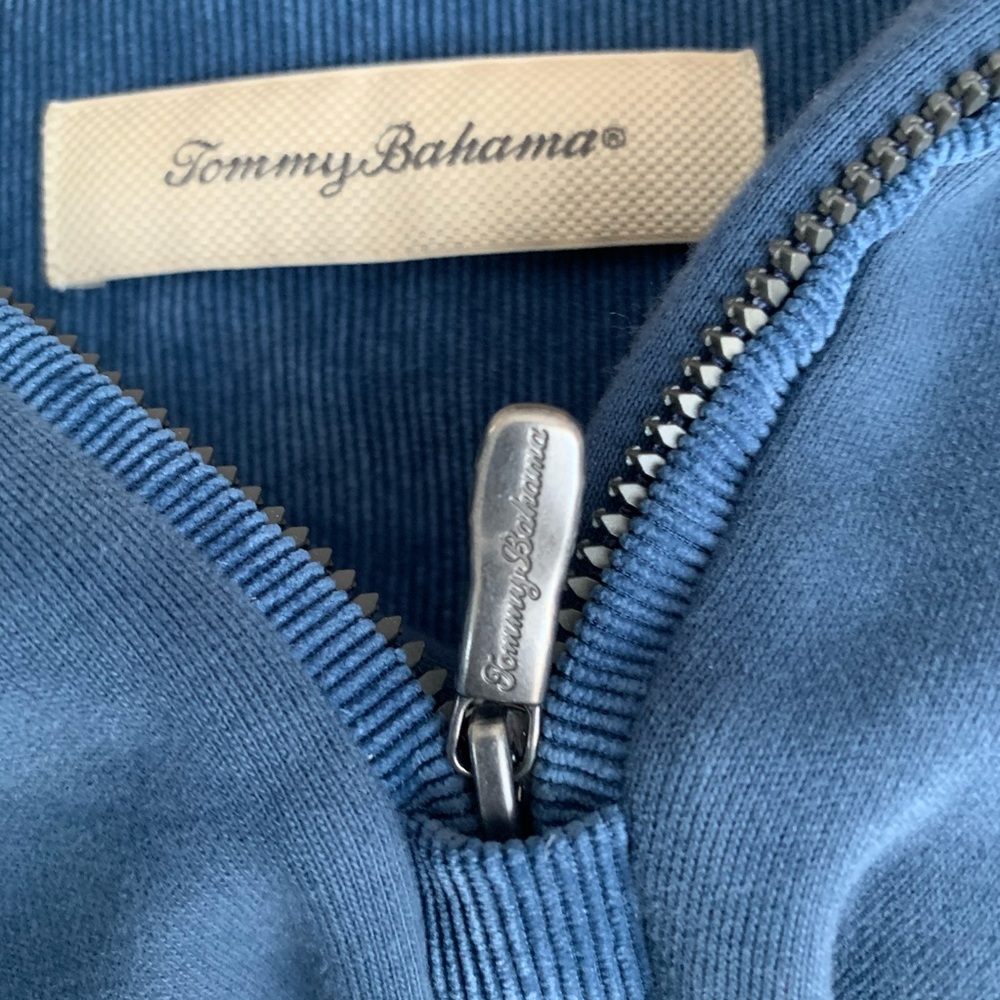 Tommy Bahama blue quarter zip sweater - Picture 7 of 7